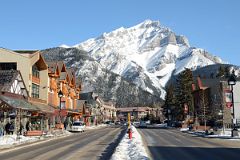 09 Looking Down Banff Avenue With Cascade Mountain Behind In Winter.jpg